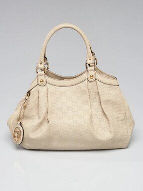 Gucci White Guccissima Leather Medium Sukey Tote Bag
